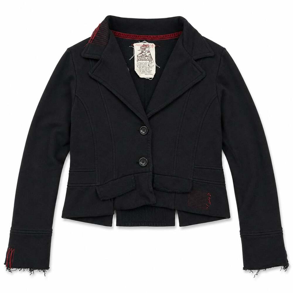 Nick & Mo Black Sweatshirt Blazer Jacket Size Medium